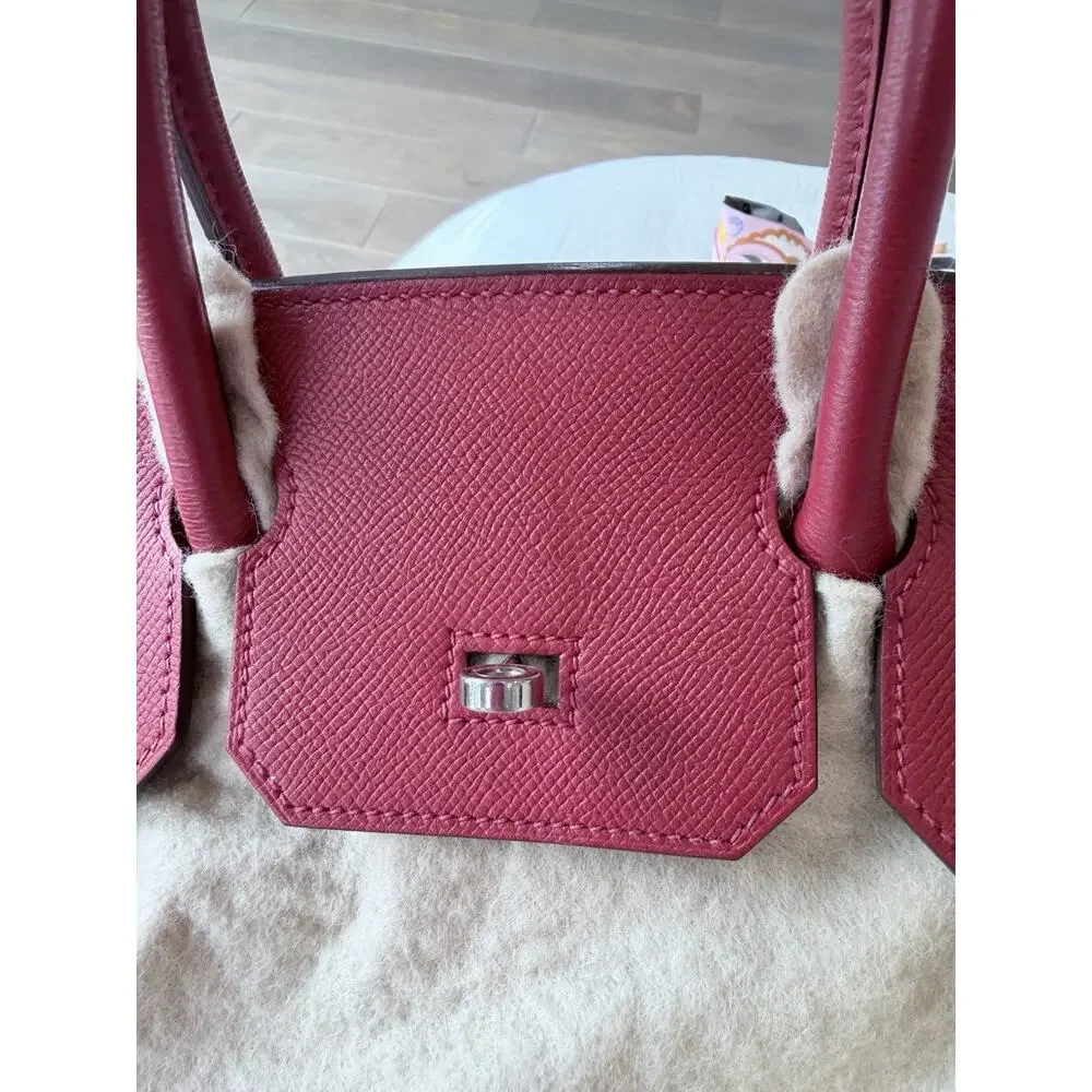 Hermes Birkin 30 Vibrant Red Epsom Palladium PHW Stamp X 2016